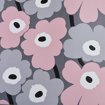 Marimekko Pieni Unikko 粉色罌粟花壁紙花紋灰色北歐風牆紙 訂貨單位53cm10m 卷 台灣樂天市場 Line購物