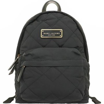 【MARC JACOBS】黑色菱格紋尼龍輕量小款後背包