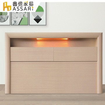 ASSARI-羅馬收納燈光床頭片(雙人5尺)