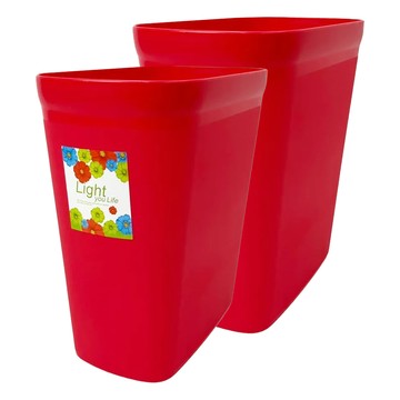 KEYWAY 聯府 好運花長型大垃圾桶 2個  13.5L  紅色