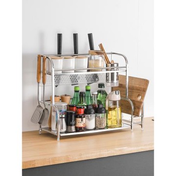 廚房置物架落地不銹鋼調味架調料架刀架油鹽醬醋收納架灶臺儲物架