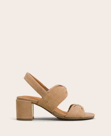 Gentle Souls | Charlene Two Knot Heeled Sandal in Mushroom, Size: 9 by Kenneth Cole