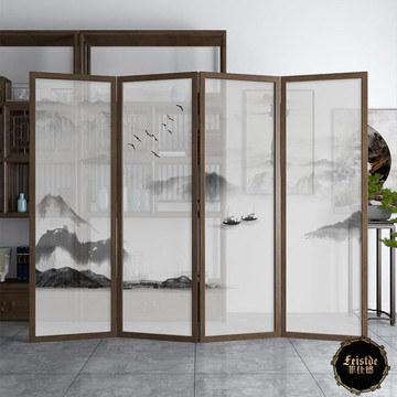 屏風 新中式屏風隔斷客廳臥室遮擋家用現代簡約進門玄關可移動實木折屏