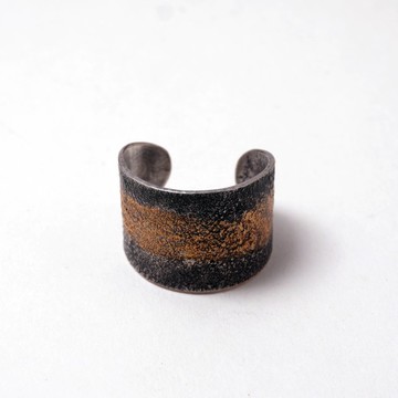 【Coal系列】#a512 金熔岩戒指(開放式戒圍)/ 925銀/ 手工禮物