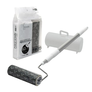 Home&Me 超強力斜切3段毛絮黏把 含補充包 60張超薄用紙 附收納盒  1組  38mm x 16cm x 12m