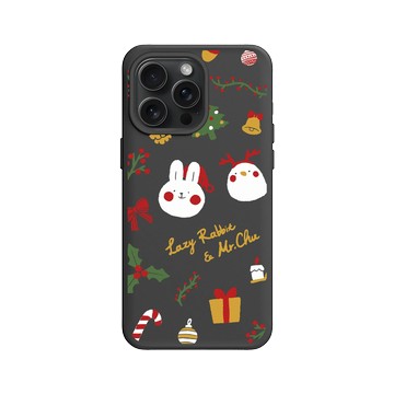 iPhone 15 Pro Max SolidX 黑 - 懶散兔與啾先生 Lazy Rabbit and Mr.Chu - About Christmas