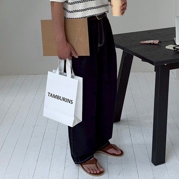 【Metanoia】韓國設計 單褶棉質寬鬆落地牛仔褲