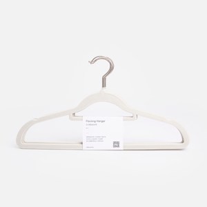 肩帶型防滑植絨衣架x5入 灰