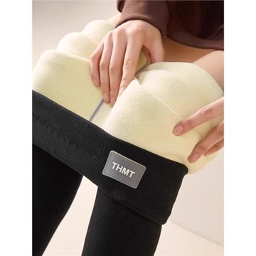 加絨加厚打底褲女2025秋冬新款高腰顯瘦大碼緊身抗寒羊羔絨保暖褲