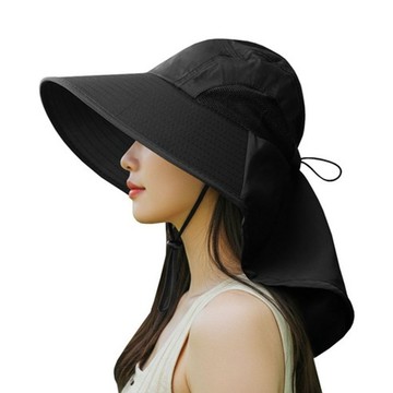 DAEHAN 登山高爾夫散步釣魚遮陽帽  黑色  59 x 12~23cm