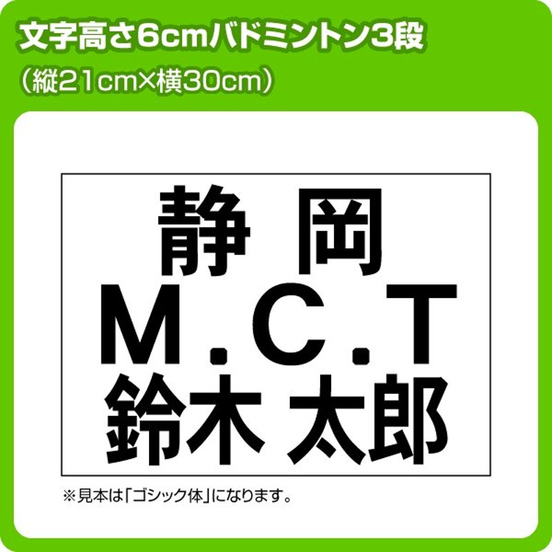 10周年記念イベントが バドミントンゼッケン デザイン書体 W30cm×H15cm mtgrecycling.nl