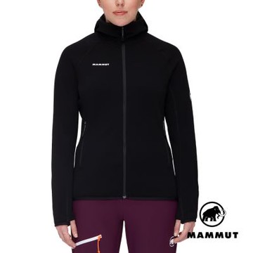 【Mammut 長毛象】Aconcagua ML Hooded Jacket W 運動刷毛連帽外套 女款 黑色 #1014-04442