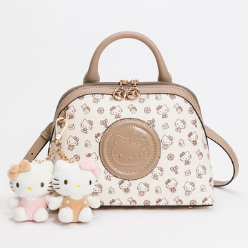Hello Kitty - Arnold Palmer - 貝殼手提包附長背帶 Twins系列 - 卡其色/432-5105-26-7