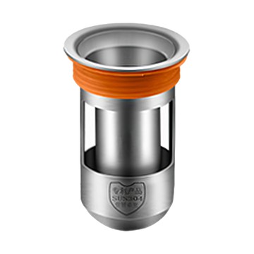 不鏽鋼防蟲防臭地漏芯 小 短款  1個  橘色/銀色