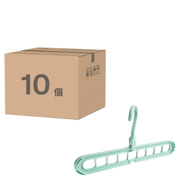 KM 九孔衣架  10個  綠色