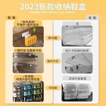 【臺灣🚍秒】塑料鞋盒收納盒透明鞋盒子鞋櫃收納鞋子架網紅側開收納省空間加厚