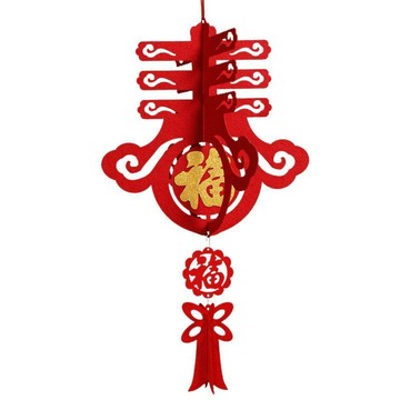 元旦佈置裝飾商場無紡布春字燈籠立體大號春福字宮燈過年喜慶掛件