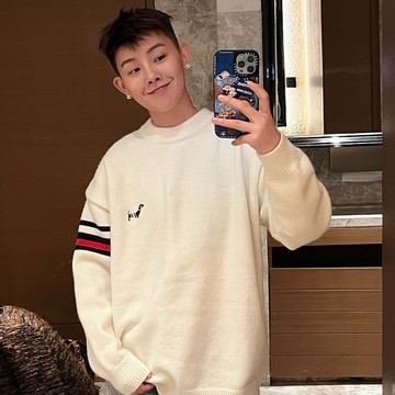 潮流帥氣圓領毛衣針織衫男秋冬季新款氣質緊身上衣打底衫男