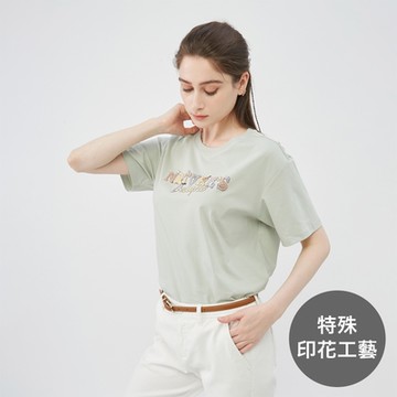 GIORDANO 女裝印花短袖上衣 山系服系列 - 11 霧松綠