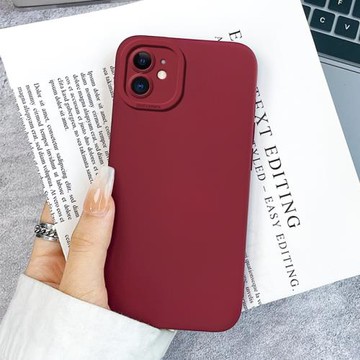 適用于蘋果11手機殼液態硅膠小眾高級感iPhone11pro男女新款酒紅色全包防摔保護套11promax軟殼情侶簡約潮牌