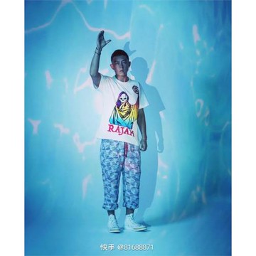 陳冠希同款短袖夏威夷死神骷髏圓領印花寬松Tee