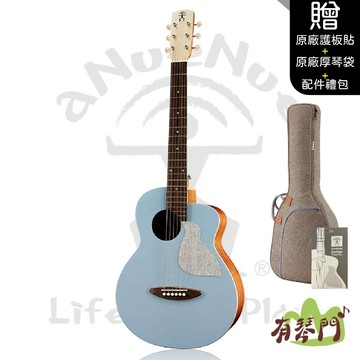 aNueNue MC10-BA｜36吋吉他 阿羅納藍 面單板雲杉＋桃花心木 啞光 彩色琴 旅行吉他 小吉他 鳥吉他