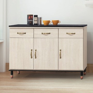 文創集 瓦利德 時尚4尺雲紋石面餐櫃/收納櫃-121x41x82cm免組