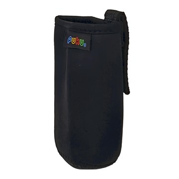 PUKU 藍色企鵝 提帶水杯套 11.5 x 6.5cm 黑色 方便攜帶 保護水杯  1個