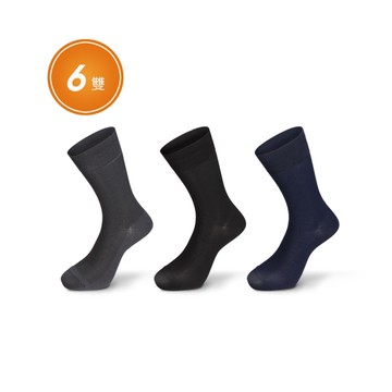 waken 絲光棉經典中筒休閒襪 6雙組 / 襪子 紳士襪 中筒襪