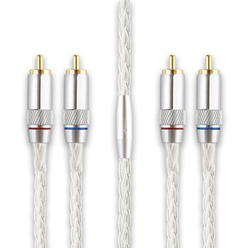 【川木】發燒級 rca 純單晶銅銀 音頻線【M180】二對二 雙蓮花 訊號線 CD 擴大機 音響連接線