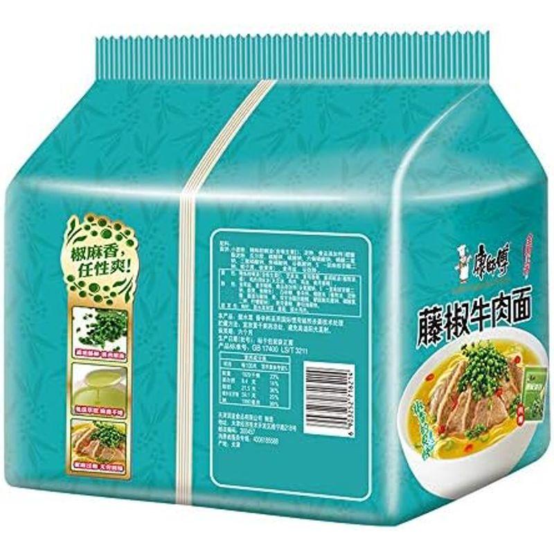 泡面 藤椒牛肉面 方便面 インスタント麺 康?傅藤椒牛肉面 五?包 108g*5袋