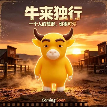 💫店長推薦💫《牛來》電影周邊同款桌面抽象牛來  擺件  創意裝飾送朋友爆款潮玩