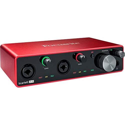 Focusrite Scarlett 4i4 USBオーディオ MIDIインターフェース (第3世代) 4xXLR-XLRケーブル付き