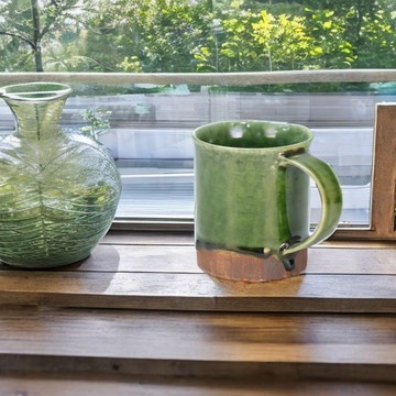 轆轤製 切立馬克杯 織部梳齒紋【美濃燒】