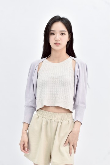 (M) 紫色短版罩衫