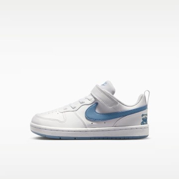 Nike 耐吉 Court Borough Low GB PSV [IR3999-100] 中童 休閒鞋 魔鬼氈 白藍