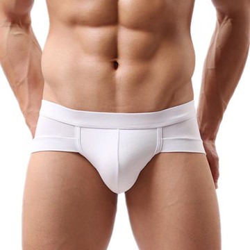 男士內褲絲滑莫代爾棉低腰囊袋性感三角褲輕薄透氣柔軟白色短褲