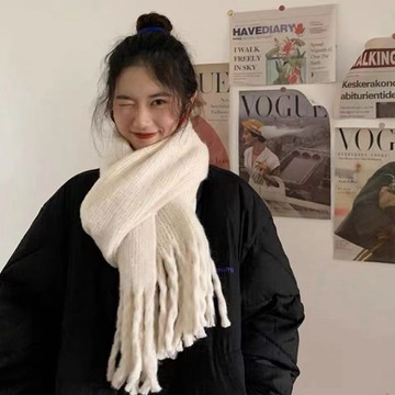 素面羊毛圍巾 仿羊絨 加厚流蘇圍巾 保暖圍巾 韓系圍巾 披肩 秋冬圍巾 加厚圍巾 保暖圍脖 賞雪圍巾