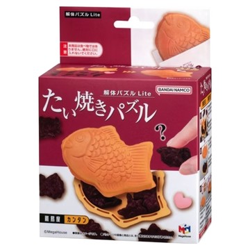 MegaHouse 百萬屋 Lite系列 趣味拼圖 11片 鯛魚燒造型 益智拼圖玩具  鯛魚燒 咖啡色  1盒
