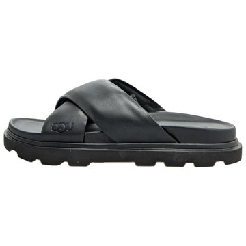UGG CAPITOLA CROSS SLIPPERS BLACK