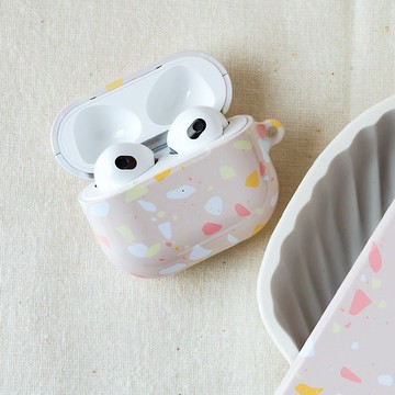 【客製化】米色水磨石 AirPods Pro 3 / AirPods 4 保護殼