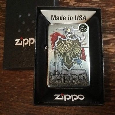 ライター ジッポー Zippo 2526 Dragon Shield Street Chrome RARE Full Size Lighter