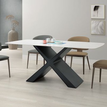 Boden-瓦妮莎6尺造型岩板餐桌/長桌/會議桌-180x90x76cm