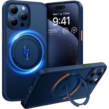 【日本代購】TORRAS 手機殼 UPRO Ostand R 美軍規格  iPhone 15 Pro 深藍色