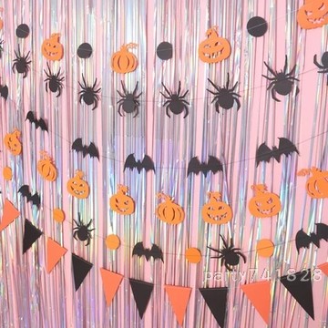 🎃 萬聖節 掛飾【🇹🇼台灣現貨】 H008 場地佈置 Party 店面佈置 拉旗 蜘蛛 蝙蝠 派對旗 裝飾 節慶 三角旗