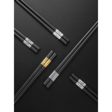 家庭餐廳家用防滑酒店適用筷子無漆無蠟套裝10雙合金筷子高檔筷子