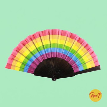 PAR.T ｜ 彩虹黑柄摺扇