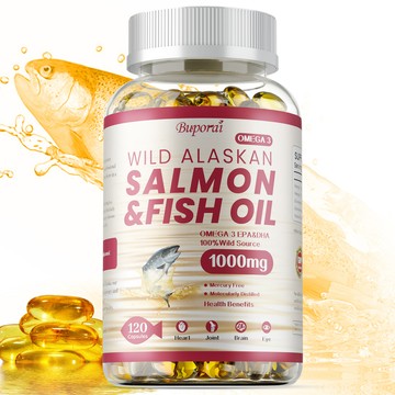 Buporai 阿拉斯加魚油💧1000mg EPA + DHA，🐟 高濃度 Omega - 3 - 60 / 120 粒