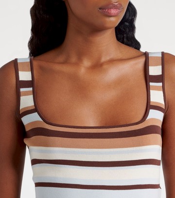 Faithfull Enya striped knitted cotton-blend top