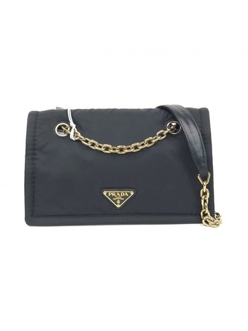 prada 黑色 尼龍鍊條肩背包 鍊條包